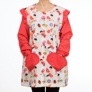 Bata Niñas del Prado Rojo Manga Larga